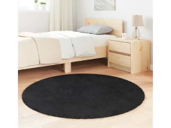 Alfombra De Cocina|Alfombra Redonda^Alfombra de pelo largo negra NAVARRA 120x120 cm poliéster Negro