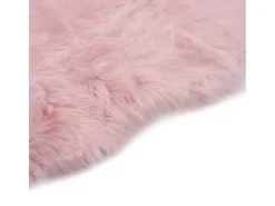 Alfombra de piel de oveja sintética rosa 60x90 cm ES30730