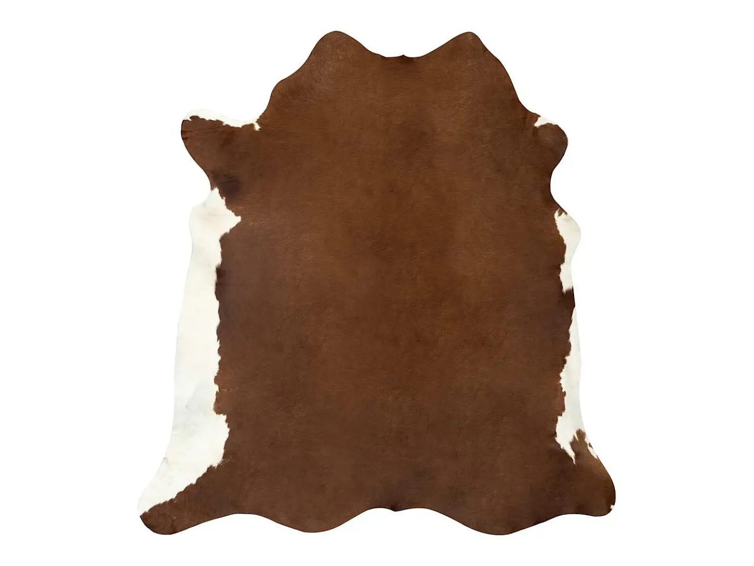 Alfombra de piel de vaca auténtica marrón y blanca 180x220 cm Marru00f3n