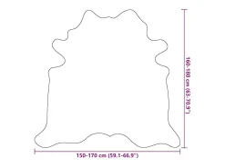 Sale Alfombra de piel de vaca auténtica marrón y blanca 150 x 170 cm Marru00f3n