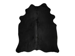 Alfombra de piel de vaca auténtica negro 150x170 cm