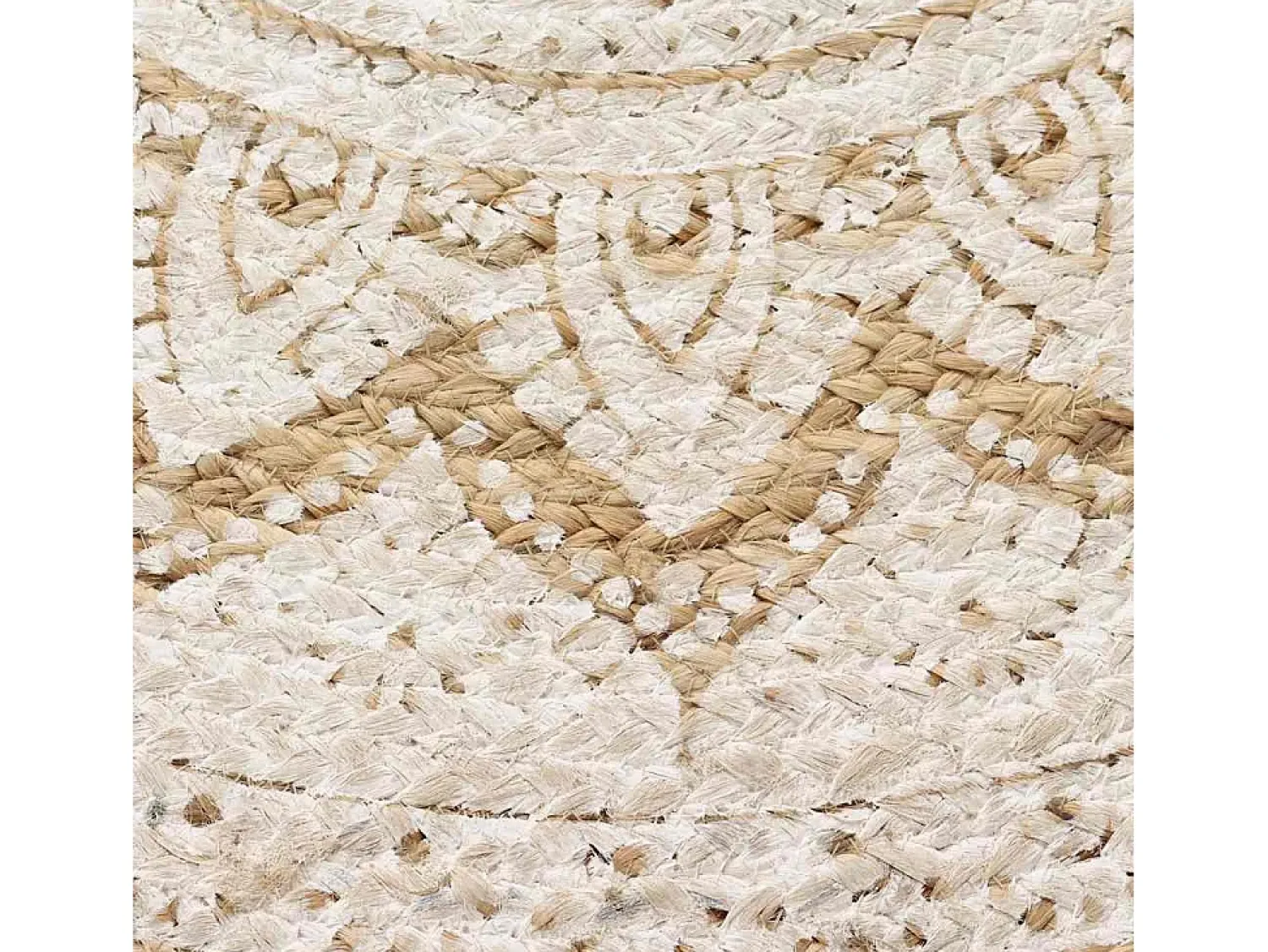 Alfombra De Cocina|Alfombra Redonda^Alfombra de suelo de yute trenzado estampada redonda de 210 cm Beige