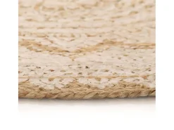 Alfombra De Cocina|Alfombra Redonda^Alfombra de suelo de yute trenzado estampada redonda de 210 cm Beige