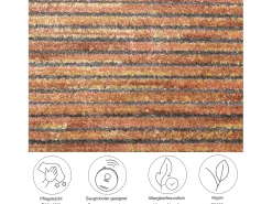 Alfombra de tejido plano con aspecto corto 60x130 cm Óxido Corduletta