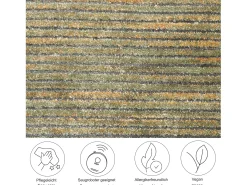 Alfombra De Salón^Alfombra de tejido plano con aspecto corto 80x280 cm Corduletta Verde