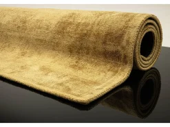 Alfombra De Salón^Alfombra de viscosa tejida a mano 190x290 cm lo Shine Camel