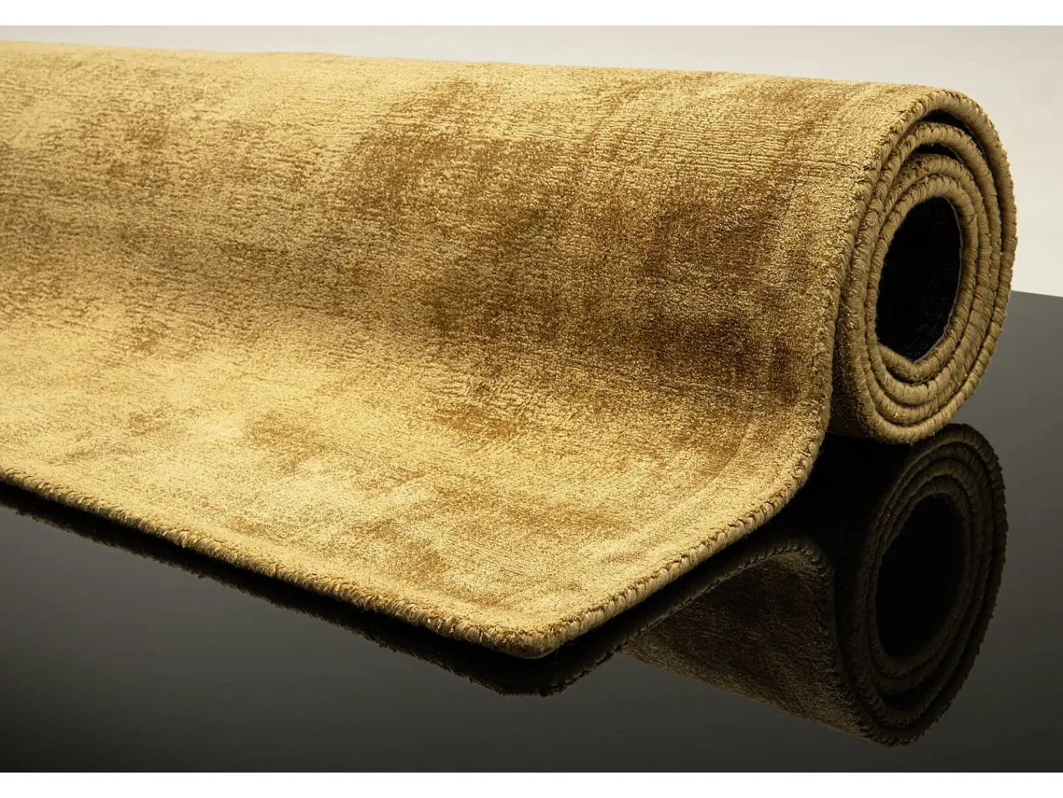 Alfombra De Salón^Alfombra de viscosa tejida a mano 190x290 cm lo Shine Camel
