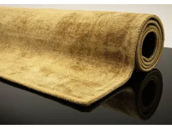 Alfombra de viscosa tejida a mano 140x200 cm Camello Shine