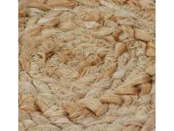 New Alfombra de yute con diseño trenzado, redonda de 120 cm. Beige