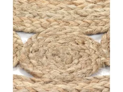 New Alfombra de yute con diseño trenzado, redonda de 120 cm. Beige