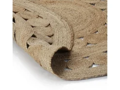 Alfombra De Cocina|Alfombra Redonda^Alfombra de yute, diseño trenzado, redonda de 150 cm. Beige