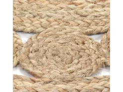 Alfombra De Cocina|Alfombra Redonda^Alfombra de yute, diseño trenzado, redonda de 150 cm. Beige