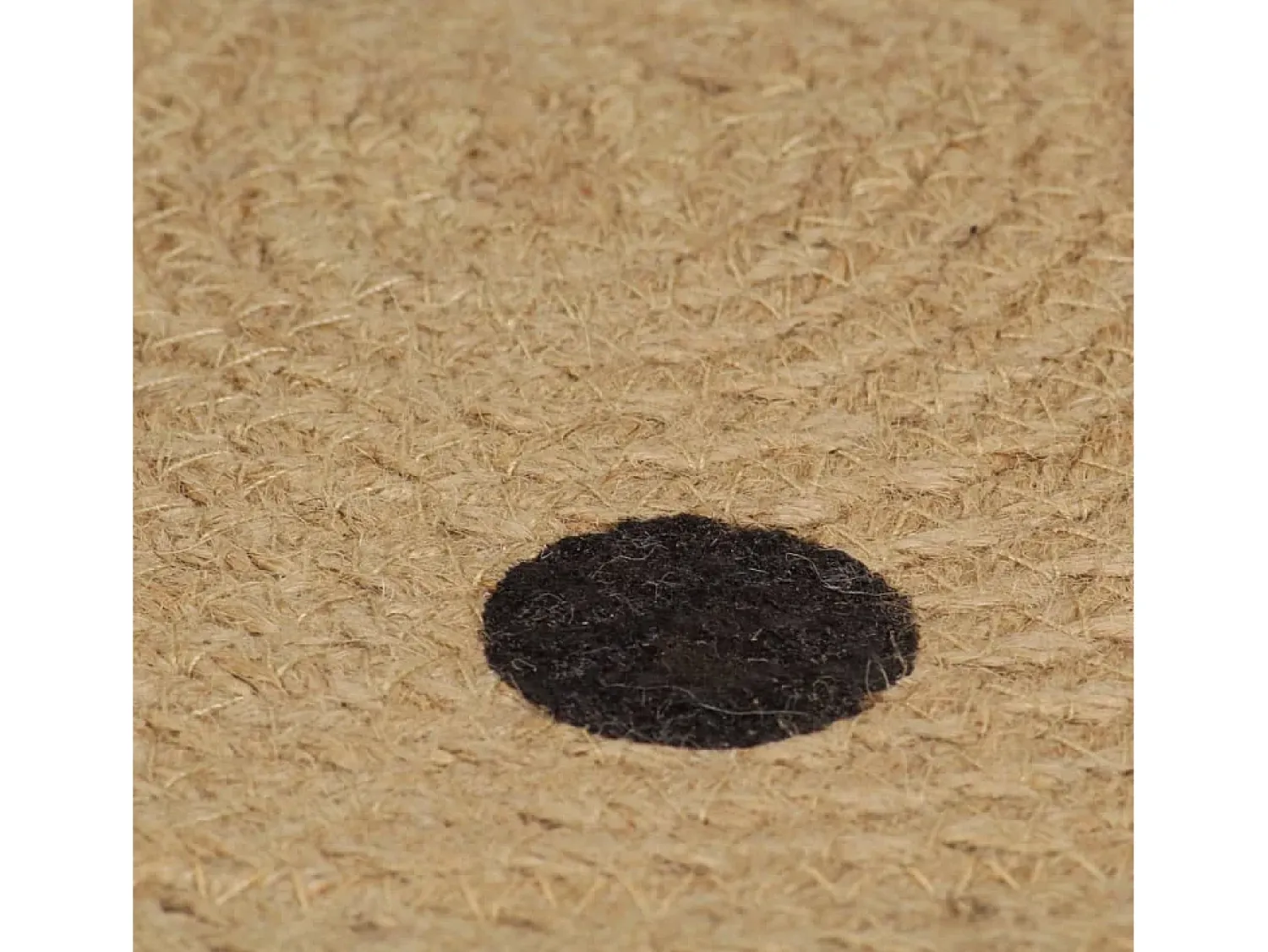 New Alfombra de yute hecha a mano con estampado de lunares de 150 cm Negro