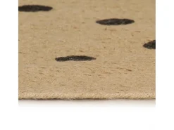 New Alfombra de yute hecha a mano con estampado de lunares de 150 cm Negro