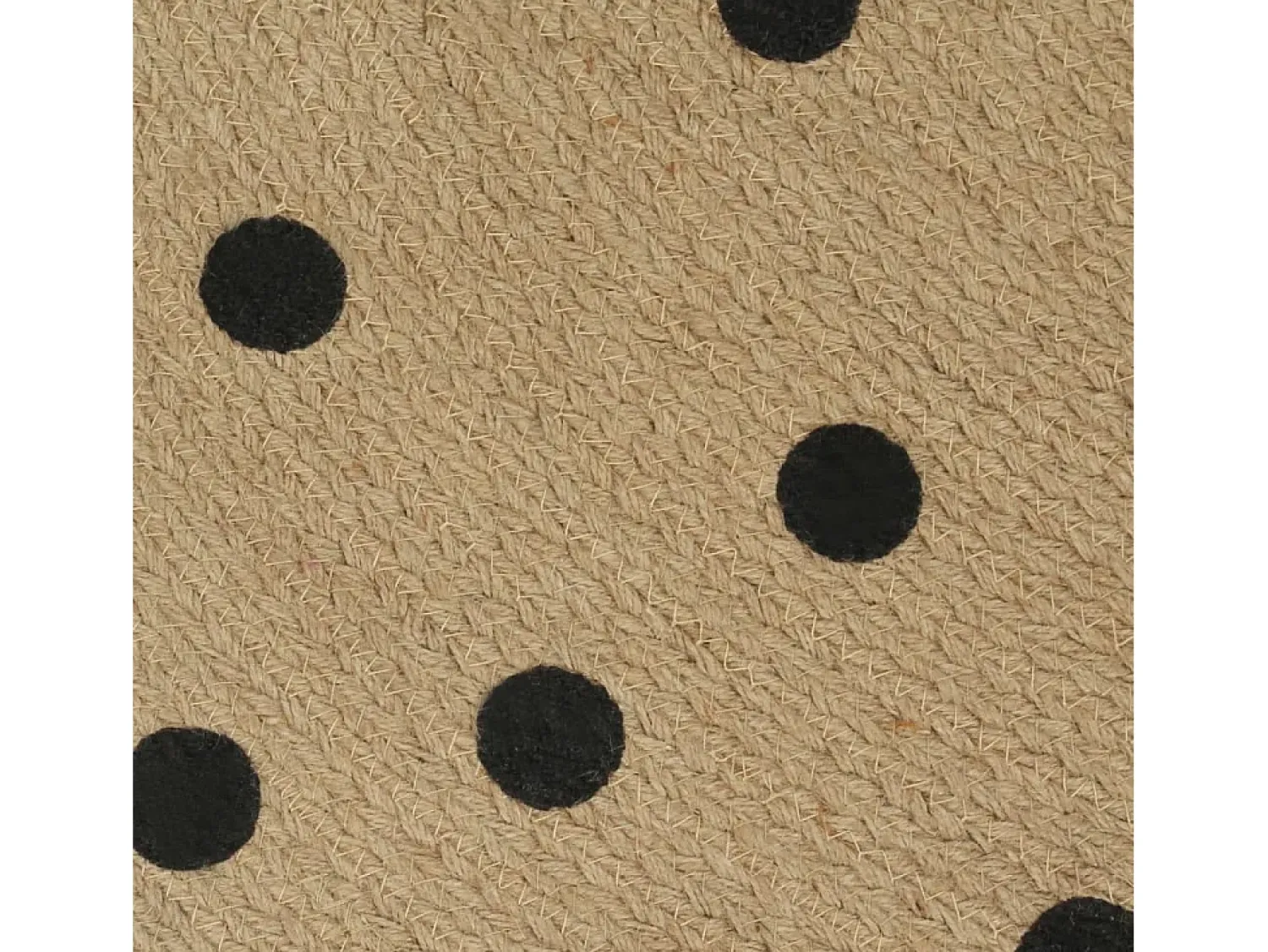 New Alfombra de yute hecha a mano con estampado de lunares de 150 cm Negro
