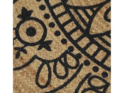 Outlet Alfombra de yute hecha a mano con estampado azul oscuro 150 cm Marru00f3n