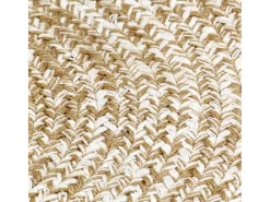 Alfombra De Cocina|Alfombra Redonda^Alfombra de yute hecha a mano blanca y natural 150 cm Blanco
