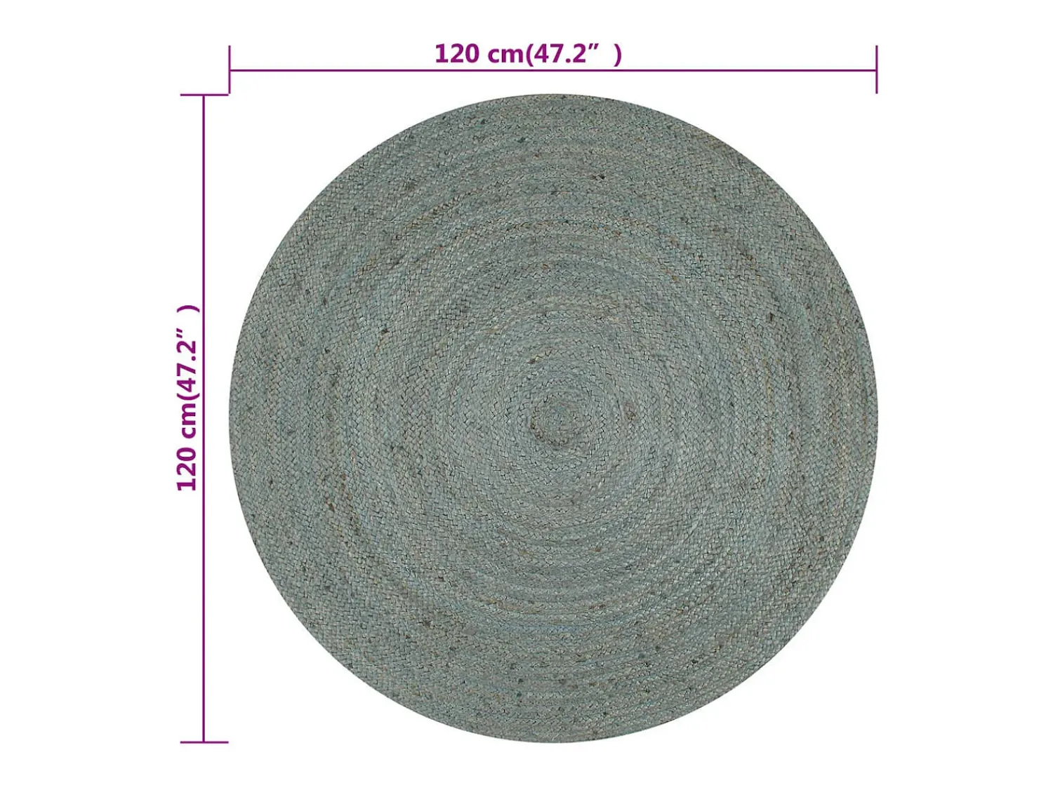 Alfombra De Cocina|Alfombra Redonda^Alfombra de yute hecha a mano redonda 120 cm oliva Verde