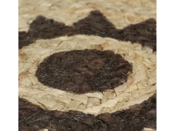 New Alfombra de yute hecha a mano con estampado marrón oscuro 120 cm Marru00f3n