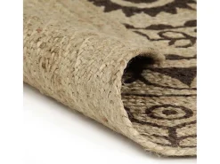 New Alfombra de yute hecha a mano con estampado marrón oscuro 120 cm Marru00f3n