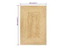 Hot Alfombra de yute hecha a mano 200x300 cm Marru00f3n