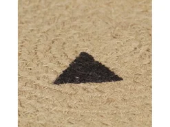 New Alfombra de yute hecha a mano con estampado de triángulos 120 cm Negro