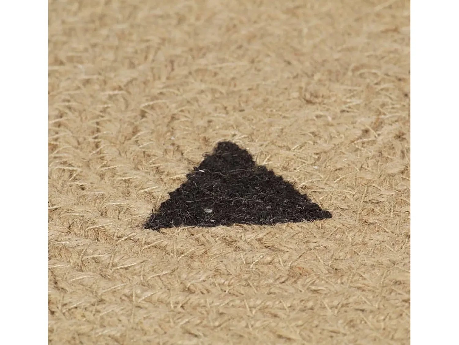 New Alfombra de yute hecha a mano con estampado de triángulos 120 cm Negro