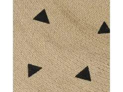 New Alfombra de yute hecha a mano con estampado de triángulos 120 cm Negro