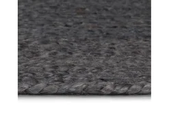 Best Alfombra de yute hecha a mano redonda de 90 cm oscuro Gris