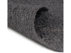 Best Alfombra de yute hecha a mano redonda de 90 cm oscuro Gris