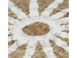 Hot Alfombra de yute hecha a mano con estampado de 120 cm Blanco