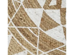 Hot Alfombra de yute hecha a mano con estampado de 120 cm Blanco