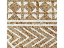 Clearance Alfombra de yute hecha a mano con estampado de 120 cm Blanco