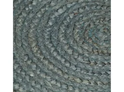 Alfombra de yute tejida a mano redonda verde oliva 120 cm ES22046