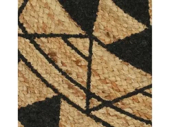 Sale Clicnbuy Alfombra de yute tejida a mano con estampado 150 cm Negro