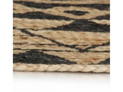 Sale Clicnbuy Alfombra de yute tejida a mano con estampado 150 cm Negro