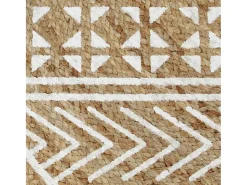 Alfombra De Salón|Alfombra Redonda^Alfombra de yute tejida a mano con estampado 90 cm ES69136 Blanco