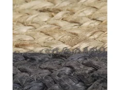 Clicnbuy Alfombra De Salón|Alfombra Redonda^Alfombra de yute tejida a mano con borde oscuro 150 cm Gris
