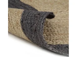 Clicnbuy Alfombra De Salón|Alfombra Redonda^Alfombra de yute tejida a mano con borde oscuro 150 cm Gris