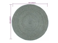 Clearance Clicnbuy Alfombra de yute tejida a mano redonda oliva 210 cm Verde