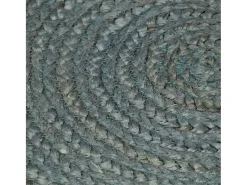 Alfombra de yute tejida a mano redonda verde oliva 210 cm ES74682