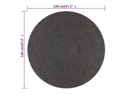 Sale Clicnbuy Alfombra de yute tejida a mano 120 cm oscuro Gris