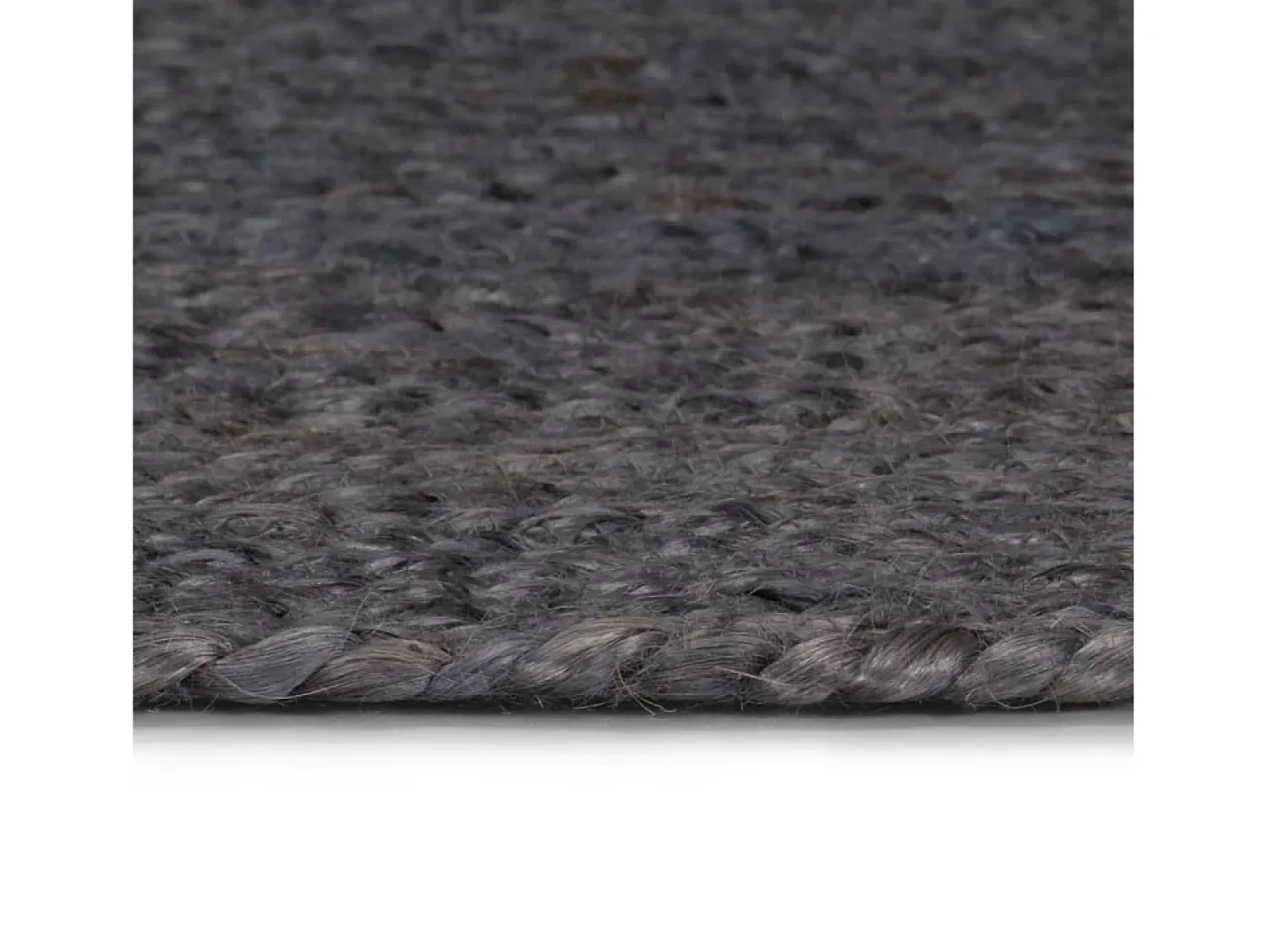 Clicnbuy Alfombra de yute tejida a mano redonda oscuro 240 cm Gris