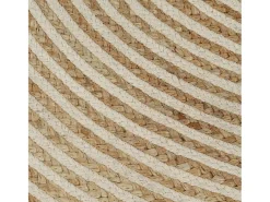 Alfombra de yute tejida a mano diseño espiral blanco 90 cm