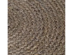 Alfombra de yute tejida a mano redonda gris 150 cm ES65036