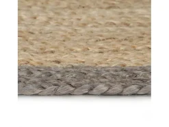 Clicnbuy Alfombra de yute tejida a mano con borde 120 cm Gris