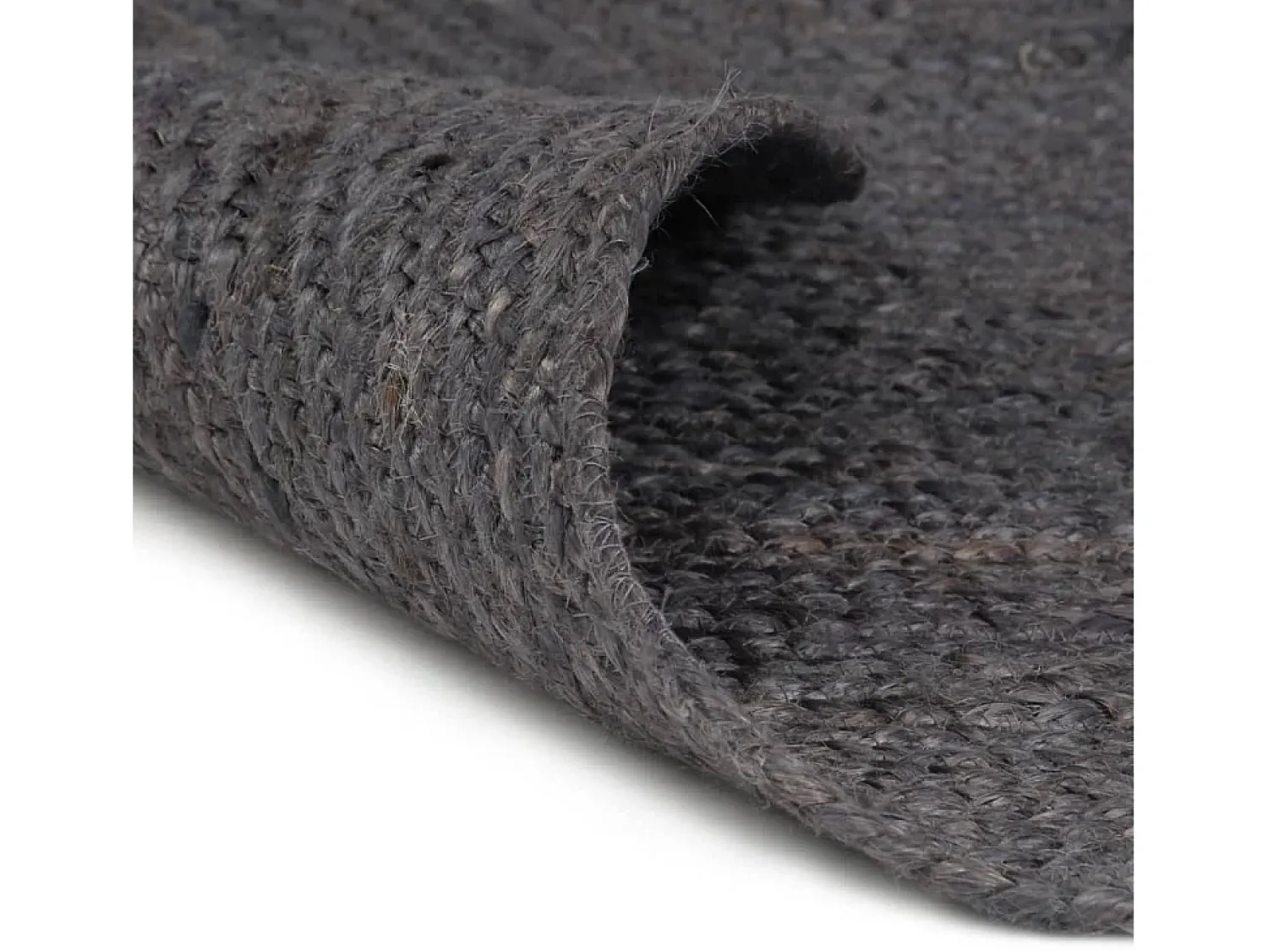 Clearance Alfombra de yute tejida a mano redonda oscuro 210 cm ES46783 Gris