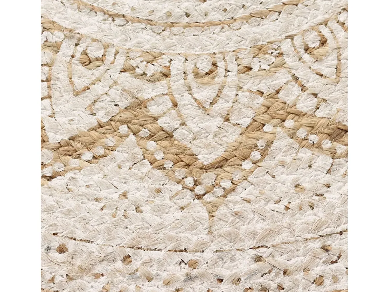 Outlet Alfombra de yute trenzado estampada redonda de 150 cm Beige