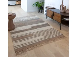 Sale Made In Meubles Alfombra de yute y algodón Robin para una decoración natural y acogedora Topo