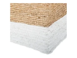 Atmosphera Alfombra De Salón^Alfombra decorativa de yute natural 120x170 cm con borde de algodón, grosor 1 cm, estilo auténtico y natural Blanco